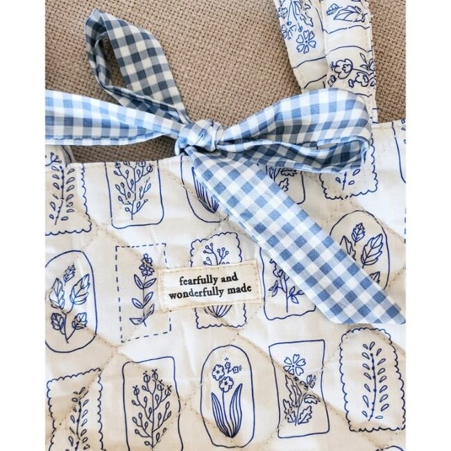 Fearfully and Wonderfully Made Cotton Quilted Tote Bag - Medium