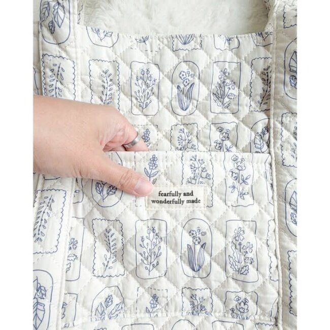 Fearfully and Wonderfully Made Cotton Quilted Tote Bag - Large