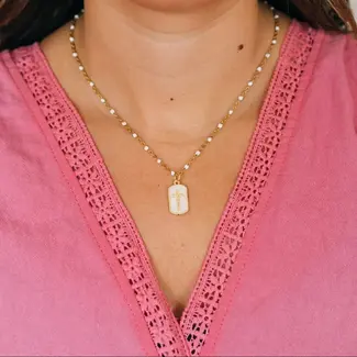 Faith White Cross Necklace