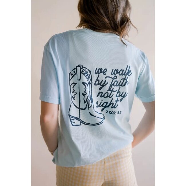 Walk By Faith Tee - Light Blue