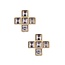 Theodora Rhinestone Cross Stud Earrings in Shiny Gold