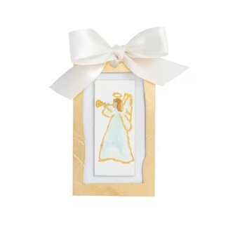 Sideways Angel Gold Ornament