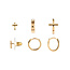 Wrapped In Prayer Dainty Earrings Set of 3 - Gold