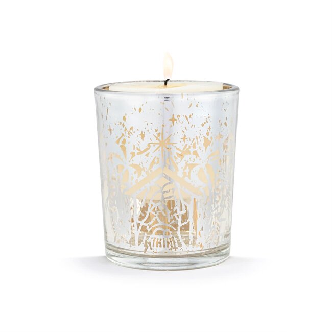 Nativity Metallic Mercury Glass Votive Holder