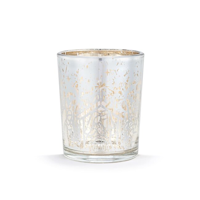Nativity Metallic Mercury Glass Votive Holder