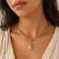 Two Tone Cross Shield 16"-18" Necklace