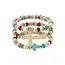 Multi Beaded and Gold with Gold Cross Stretch Bracelet Set