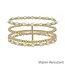 Water Resistant Set of 4 Gold and Pearl Beaded with Thin Cross Stretch Bracelets