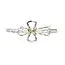 Silver Open Cross with Gold Wired Accents Hinged Bracelet