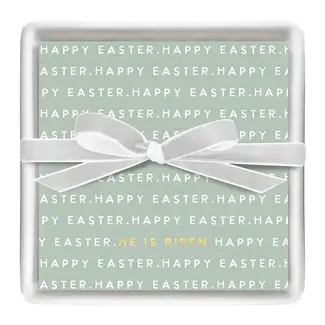 Ceramic Napkin Tray + Napkins - Happy Easter