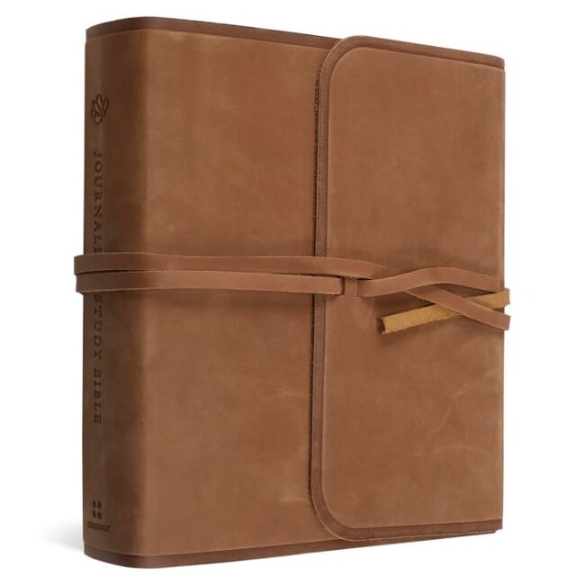 ESV Journaling Study Bible (Natural Leather, Brown, Flap with Strap): Holy Bible, English Standard Version