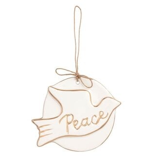 Turtle Dove Gold Disc Ornament