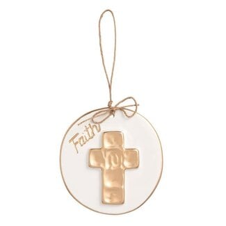 Cross Gold Disc Ornament