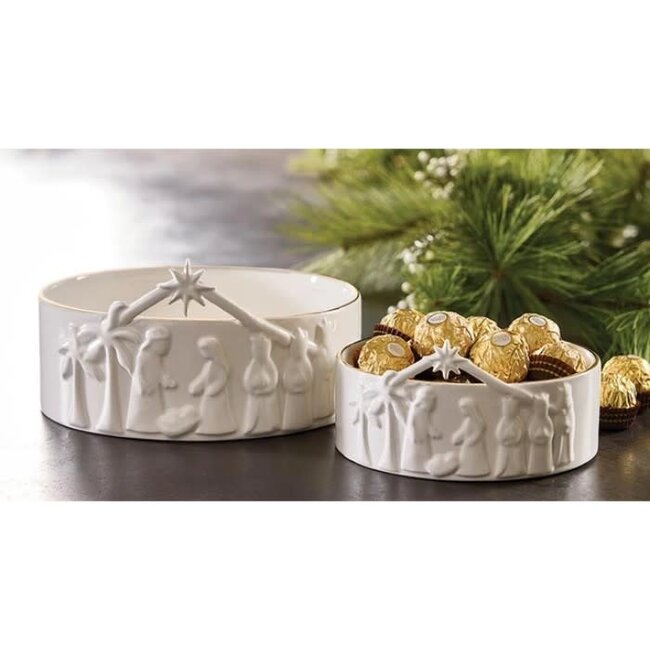 Ceramic Nativity Bowl 6"
