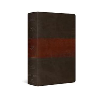 ESV Large Print Personal Size Bible, Red Letter TruTone, Forest/Tan Trail Design Indexed Edition