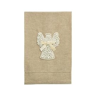 Angel White Christmas Pearl Towel