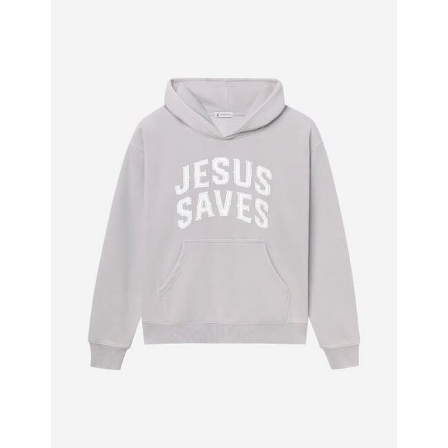Jesus Saves Fog Grey Unisex Hoodie