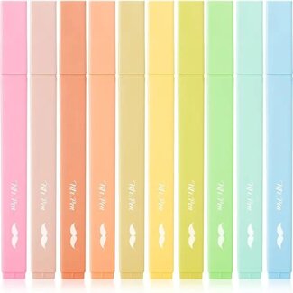 Highlighters 12 Pack Macaron Pastel, Chisel Tip