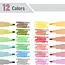 Highlighters 12 Pack Macaron Pastel, Chisel Tip