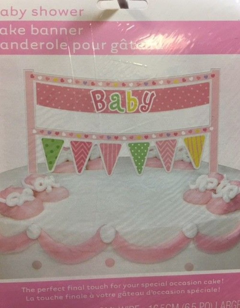 Pink Cake Banner Baby Shower Dots Party Boutique