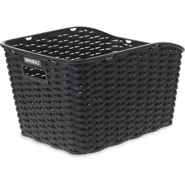 Basil Weave WP Rear Basket - Black