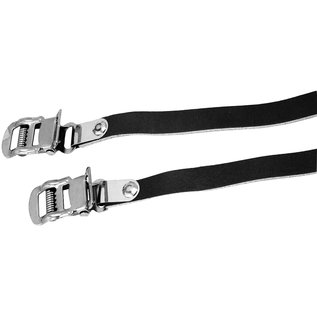 Evo Classic Leather toe-clips straps - Black