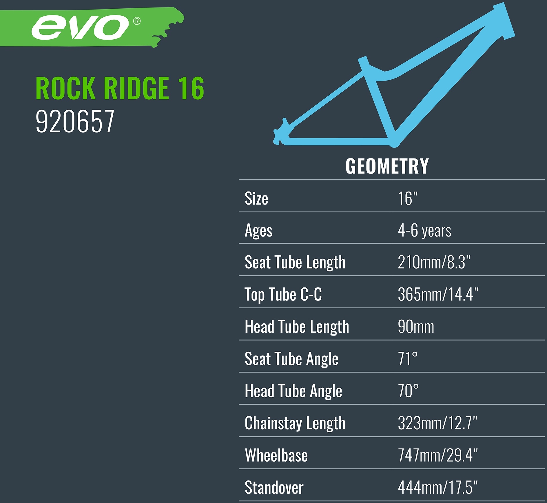 evo rock ridge 16