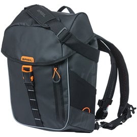 Basil Miles Backpack/Pannier - Black/Orange