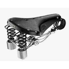 Brooks England B135 Unisex - Black Top - Chrome Steel w/Double Springs