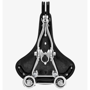Brooks England Brooks B135 Unisex - Black Top - Chrome Steel w/Double Springs