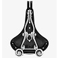 Brooks England Brooks B135 Unisex - Black Top - Chrome Steel w/Double Springs