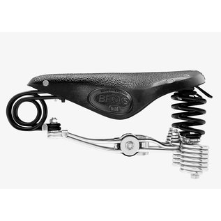 Brooks England Brooks B135 Unisex - Black Top - Chrome Steel w/Double Springs
