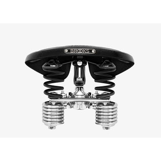 Brooks England Brooks B135 Unisex - Black Top - Chrome Steel w/Double Springs
