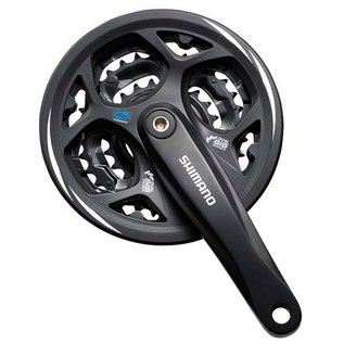 Shimano FRONT CHAINWHEEL, FC-M311-L, FOR REAR 7/8-SPEED, 170MM, 48X38X28T FOR HG-CHAIN, W/CHAIN GUARD, CHAIN CASE COMPATIBLE, BLACK