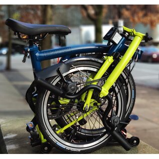 Brompton 2024 Brompton C Line Explore - Mid/Rack -Ocean Blue/Yuzu Lime