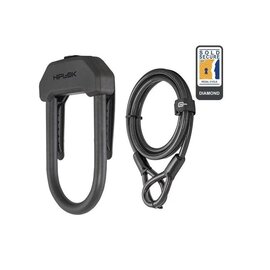 HIPLOK DX Plus Lock (Wearable D-Lock w/2m cable), All Black