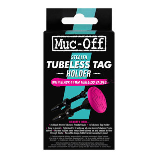 Muc-Off Muc-Off Tubeless Tag Holder & 44mm Valve Kit, Black/Pink