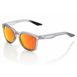 100% HUDSON - Soft Tact Translucent Crystal Grey - HiPER Red Multilayer Mirror Lens