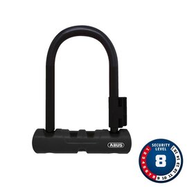 Abus Ultra 410 Mini, U-Lock, Key, 12mm, 14.0cm x 15.0cm, 5.5" x 5.9", SH34, Black