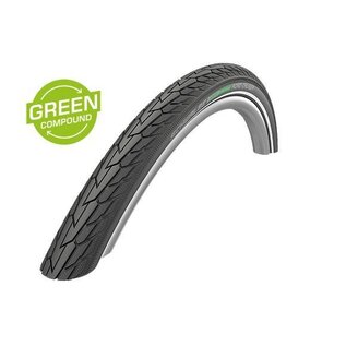 Schwalbe 622-37 Schwalbe Road Cruiser Tire 700 x 35c (37-622), Black w/Reflective Strip, Green Compound, K-Guard, SBC, Wire