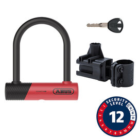 Abus Ultimate 420K Mini, U-Lock, Key, 140x150mm, 5.5''x5.9'', Thickness in mm: 14mm, Red