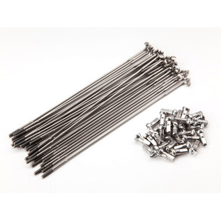 Brompton Brompton Double Butted Spoke + Nipple Set - Silver - 142mm