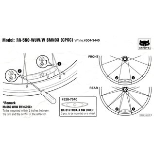 CatEye Cat Eye RR-550-WUW /w SMN03 Wheel Reflector Set