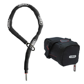 Abus ACH Classic Adaptor Chain + Saddle Bag, 100cm, 5.5mm, Black