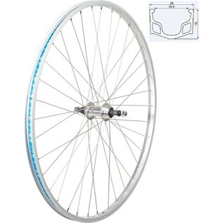 49N 49N 700c Rear Wheel, Nutted Axle, Freewheel - Silver