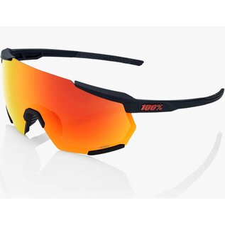 100% 100% Racetrap 3.0 - Soft Tact Black - HiPER Red Multilayer Mirror Lens