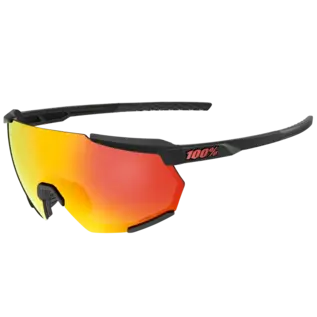 100% 100% Racetrap 3.0 - Soft Tact Black - HiPER Red Multilayer Mirror Lens