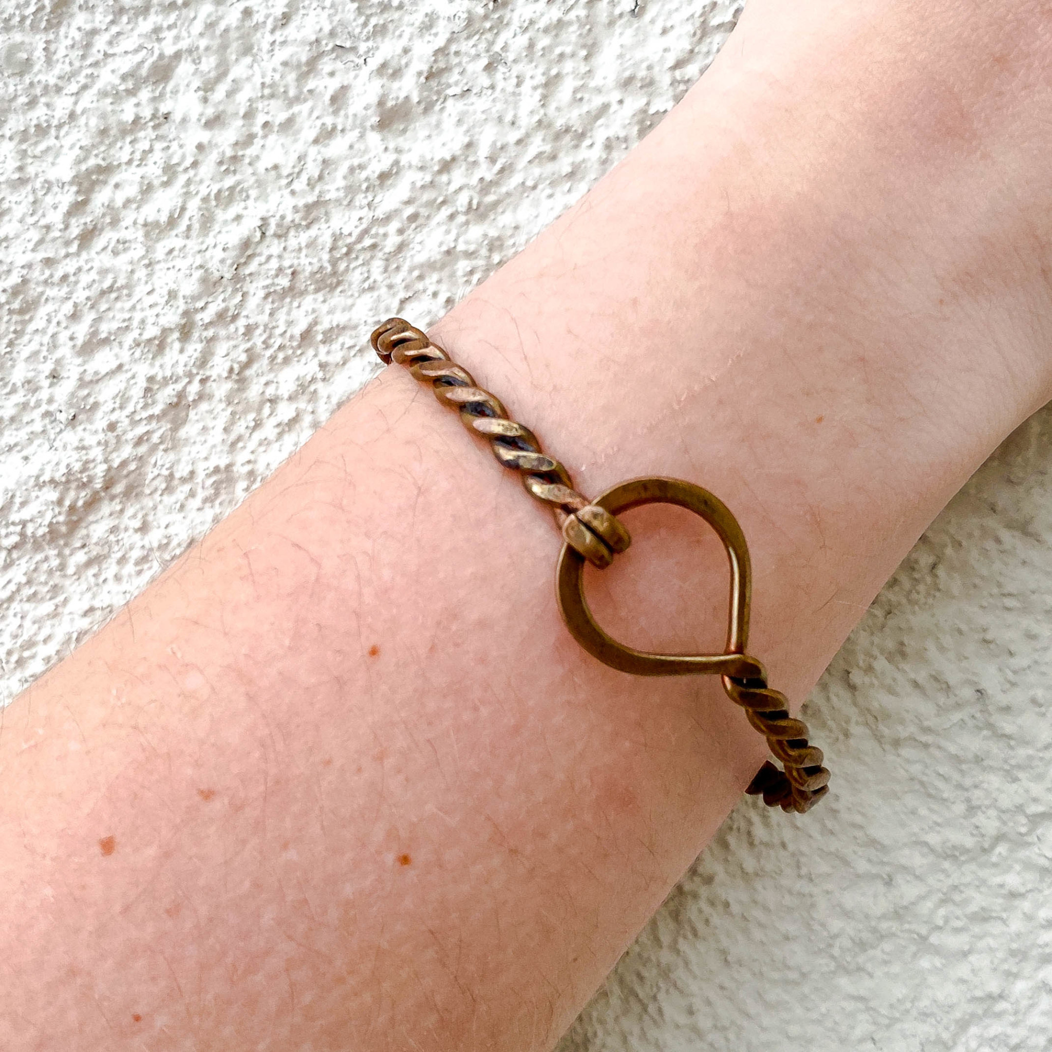 Braided Copper Bracelet With Circle Clasp Punchy S Usa Braided Copper Bracelet With Circle