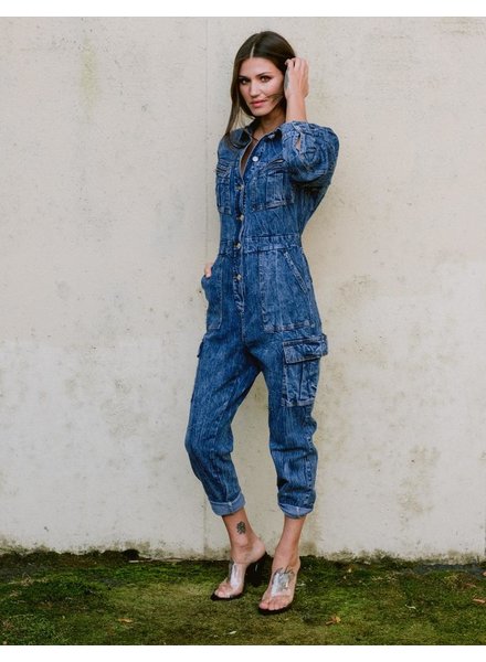 denim utility suit