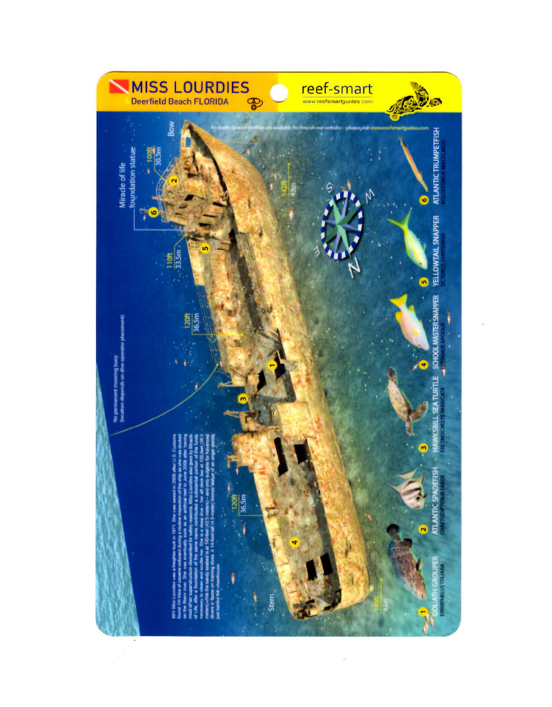 Miss Louise Wreck Florida Panhandle Waterproof Dive Card: Reef